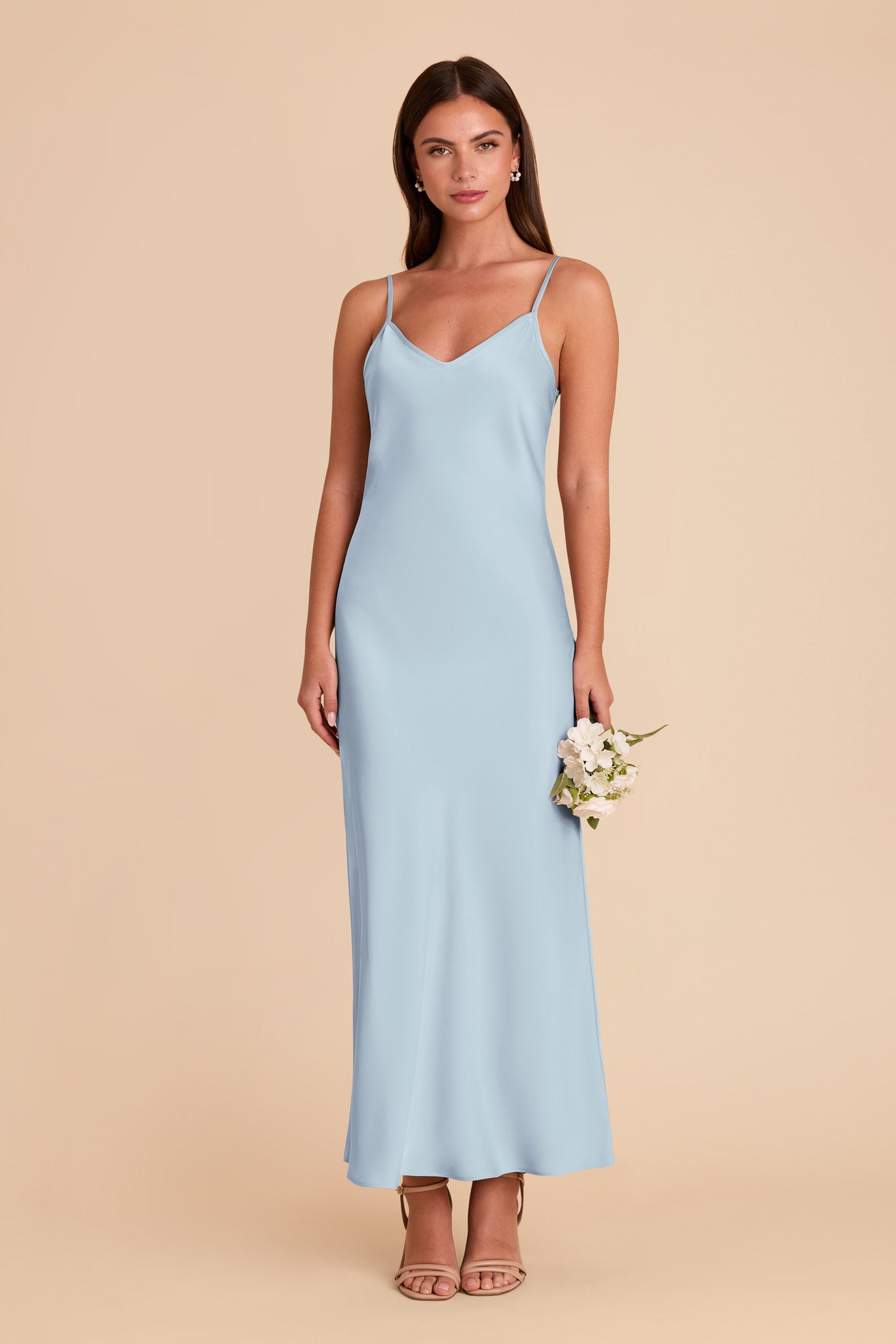 Alice Matte Satin Dress - Mist Blue