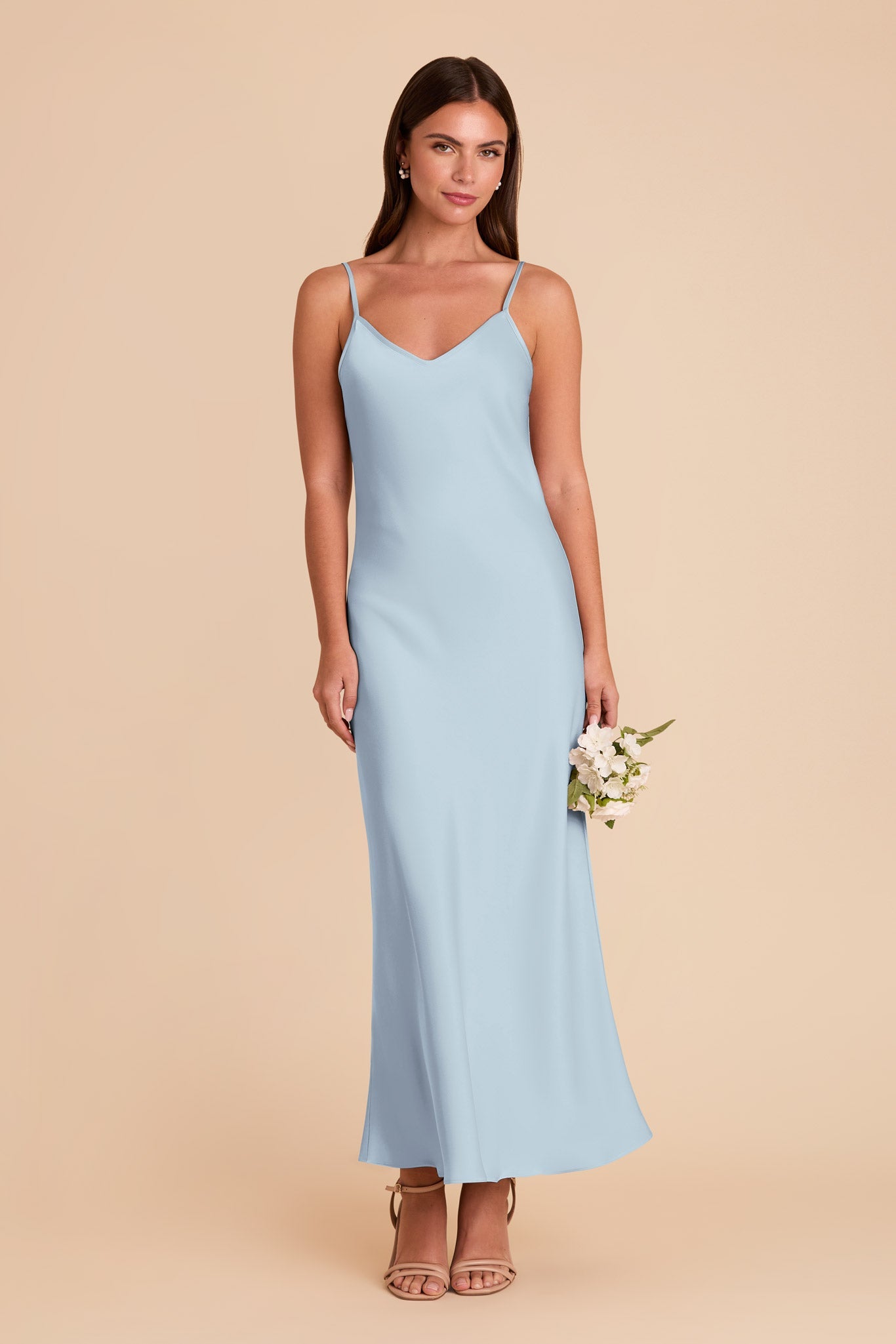 Alice Matte Satin Dress - Mist Blue