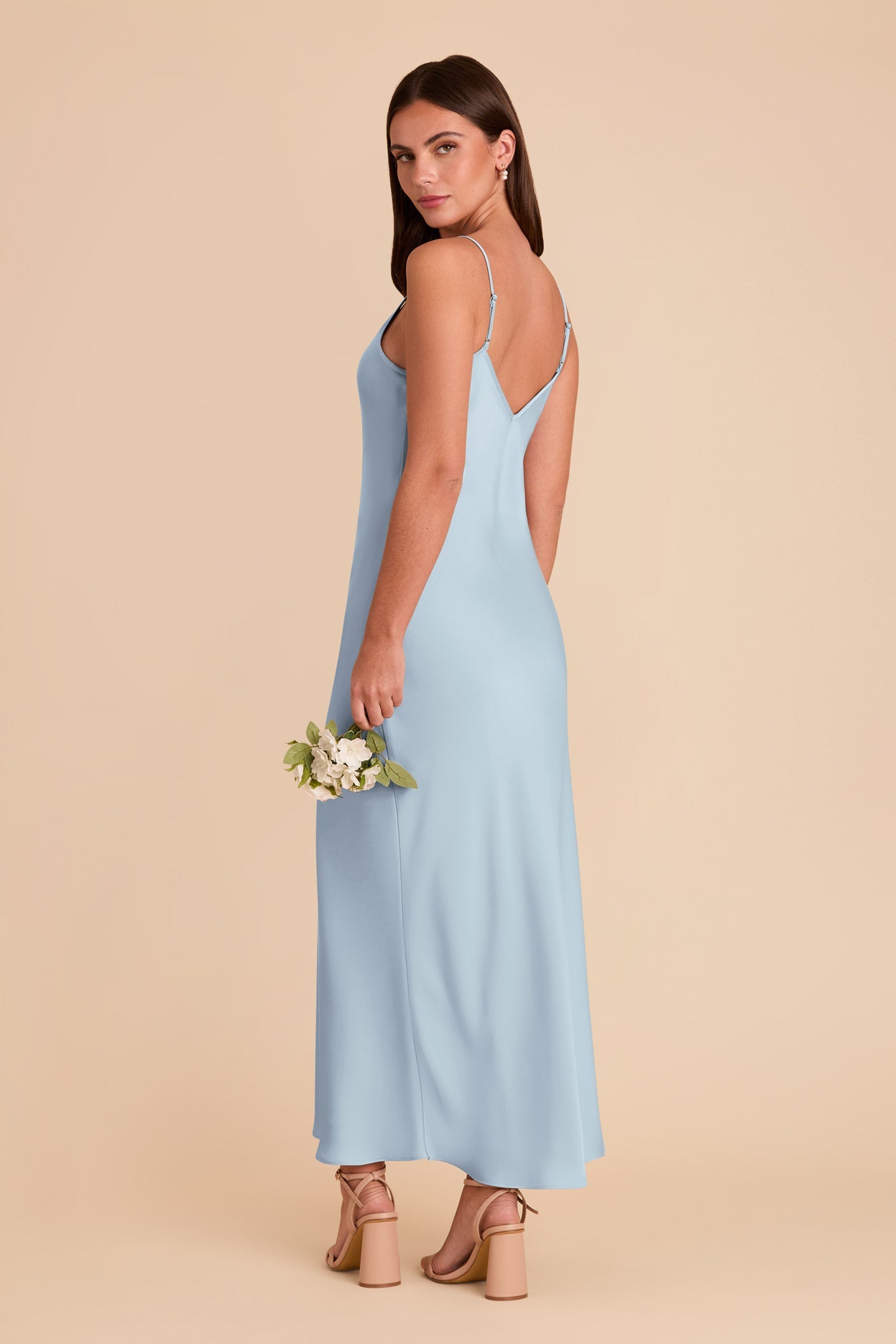 Alice Matte Satin Dress - Mist Blue