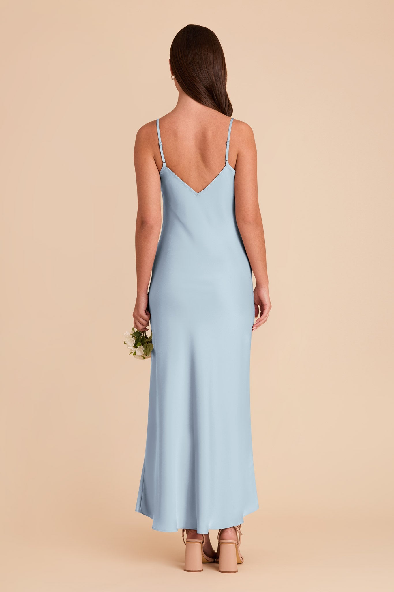 Alice Matte Satin Dress - Mist Blue