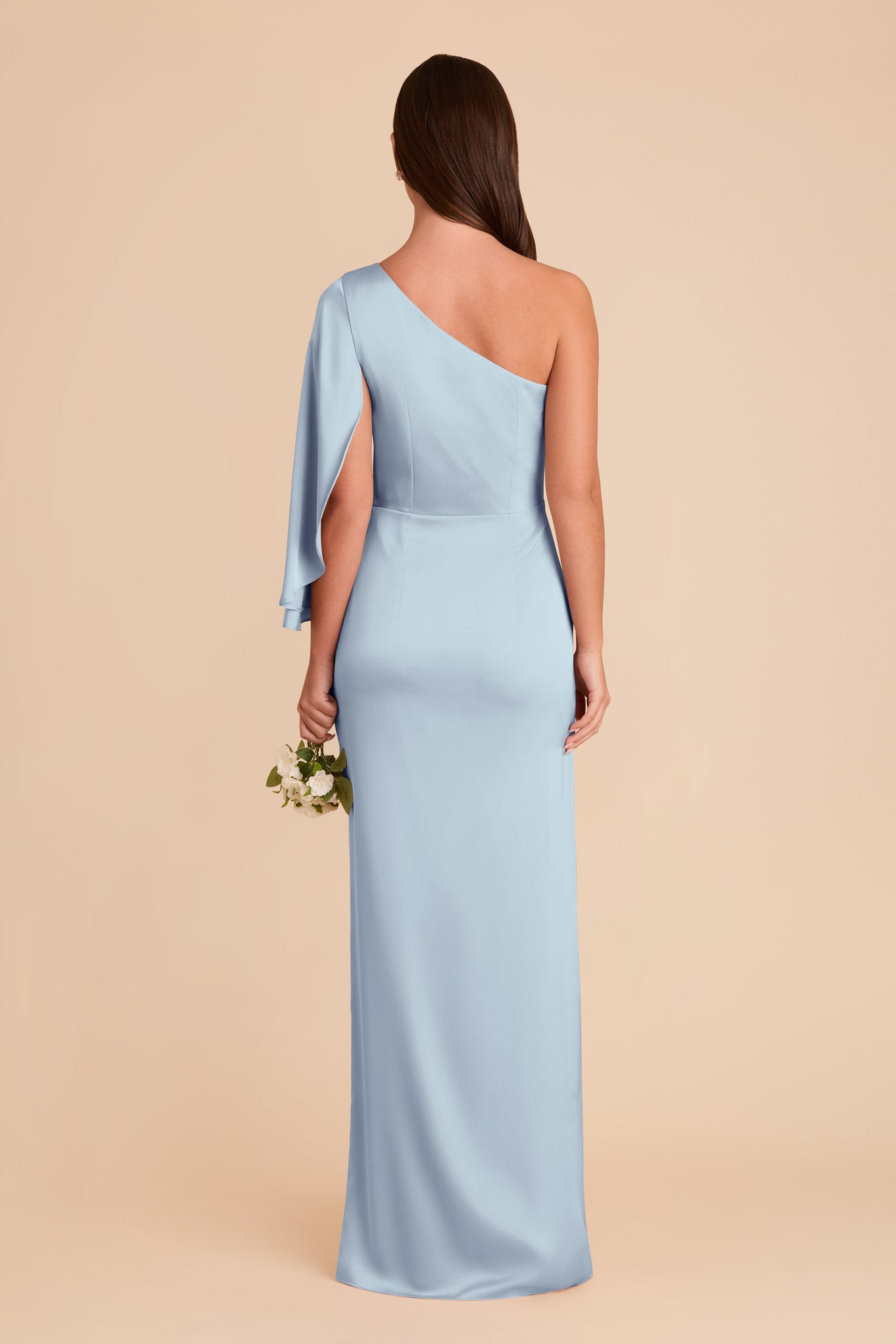 Christine Matte Satin Dress - Mist Blue