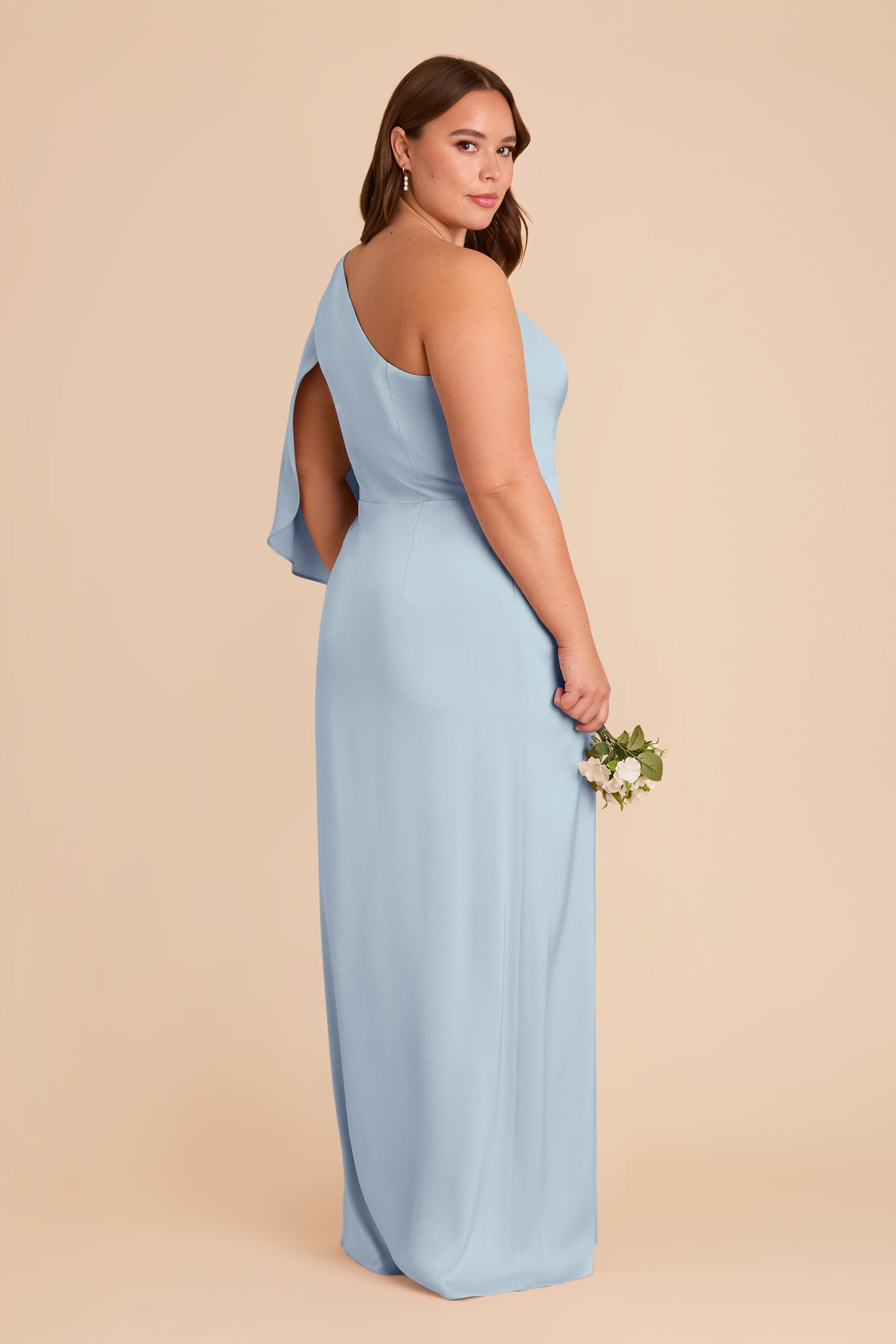Christine Matte Satin Dress - Mist Blue
