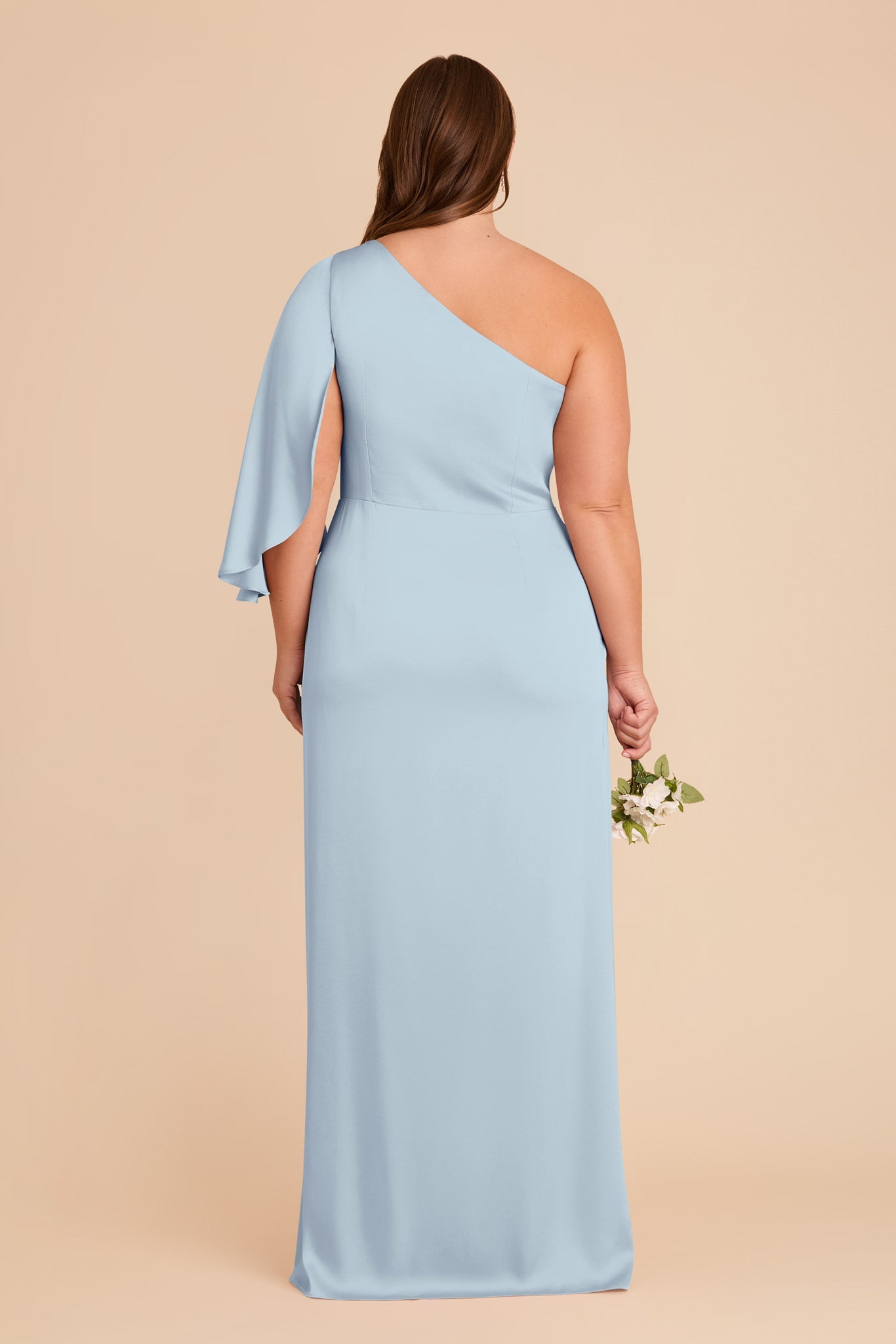 Christine Matte Satin Dress - Mist Blue