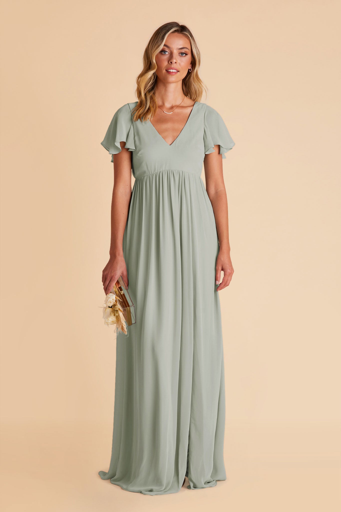 Hannah Empire Dress - Sage