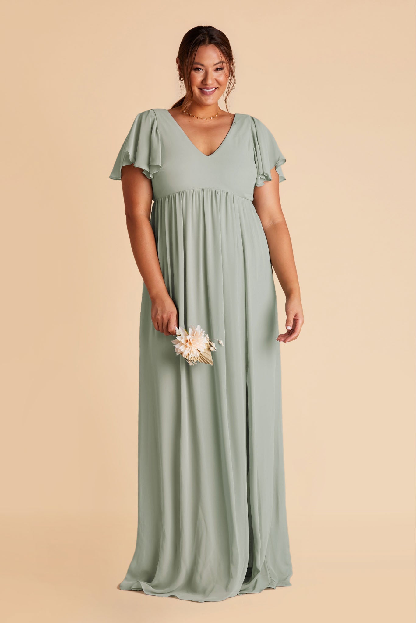 Hannah Empire Dress - Sage