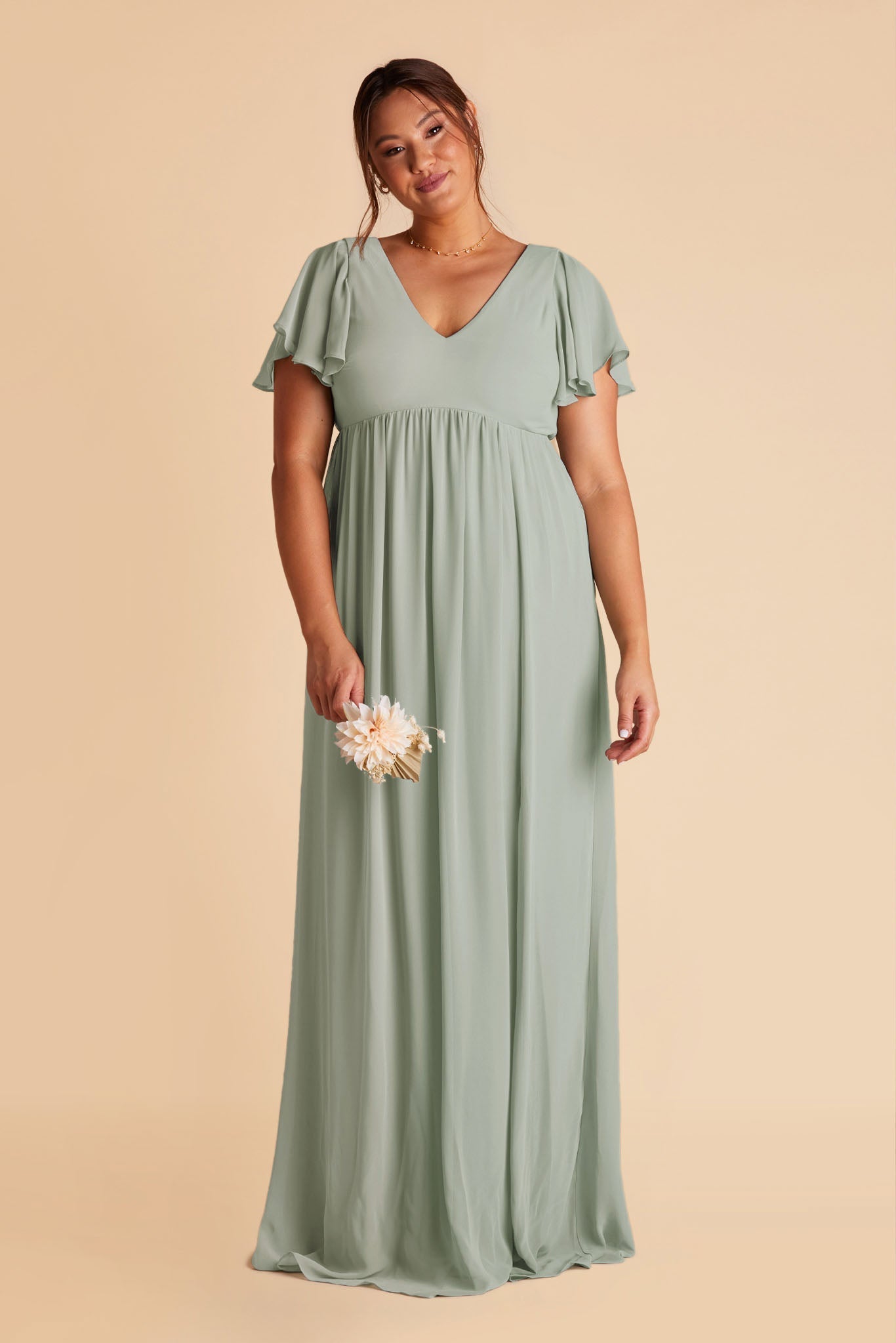 Hannah Empire Dress - Sage