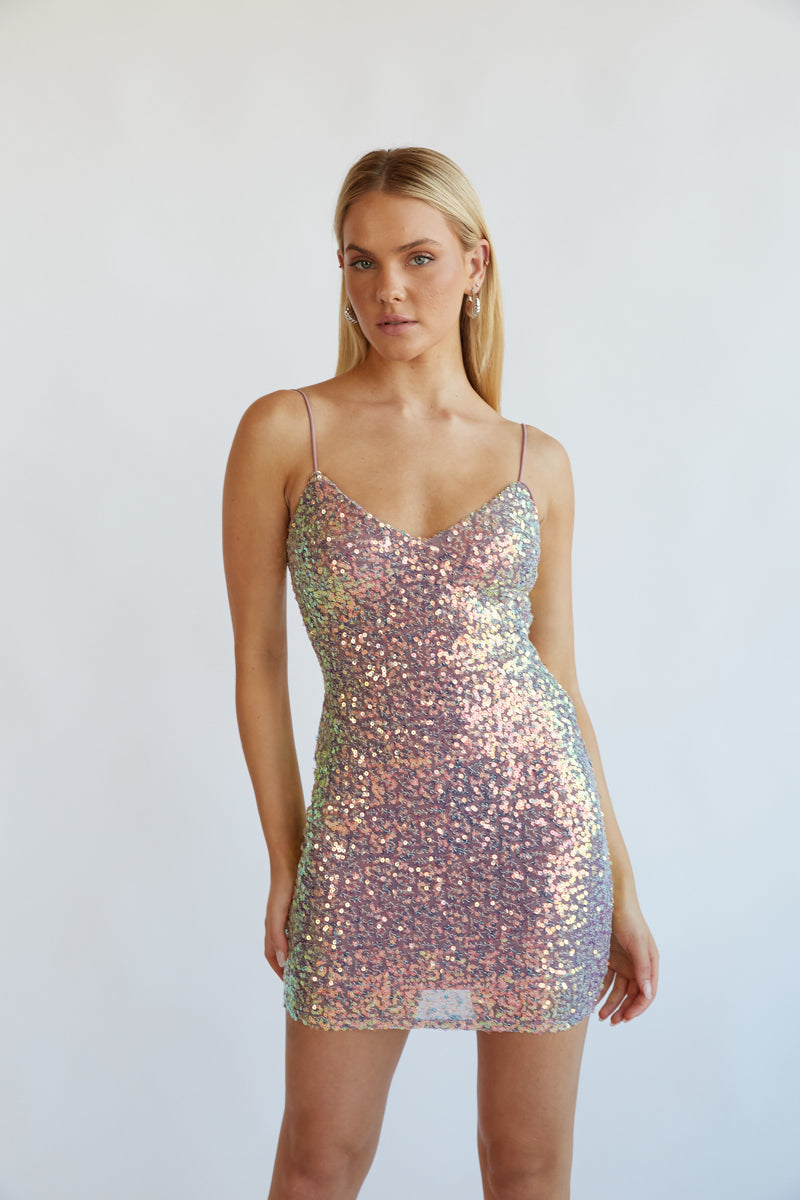 Taylor Open Back Sequin Bodycon Mini Dress