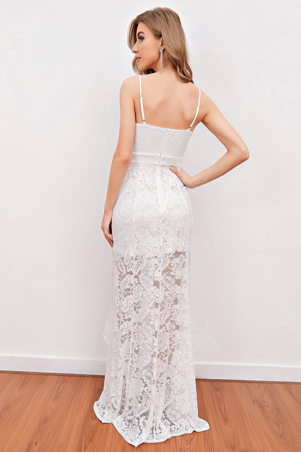 White Lace Beach Wedding Dress