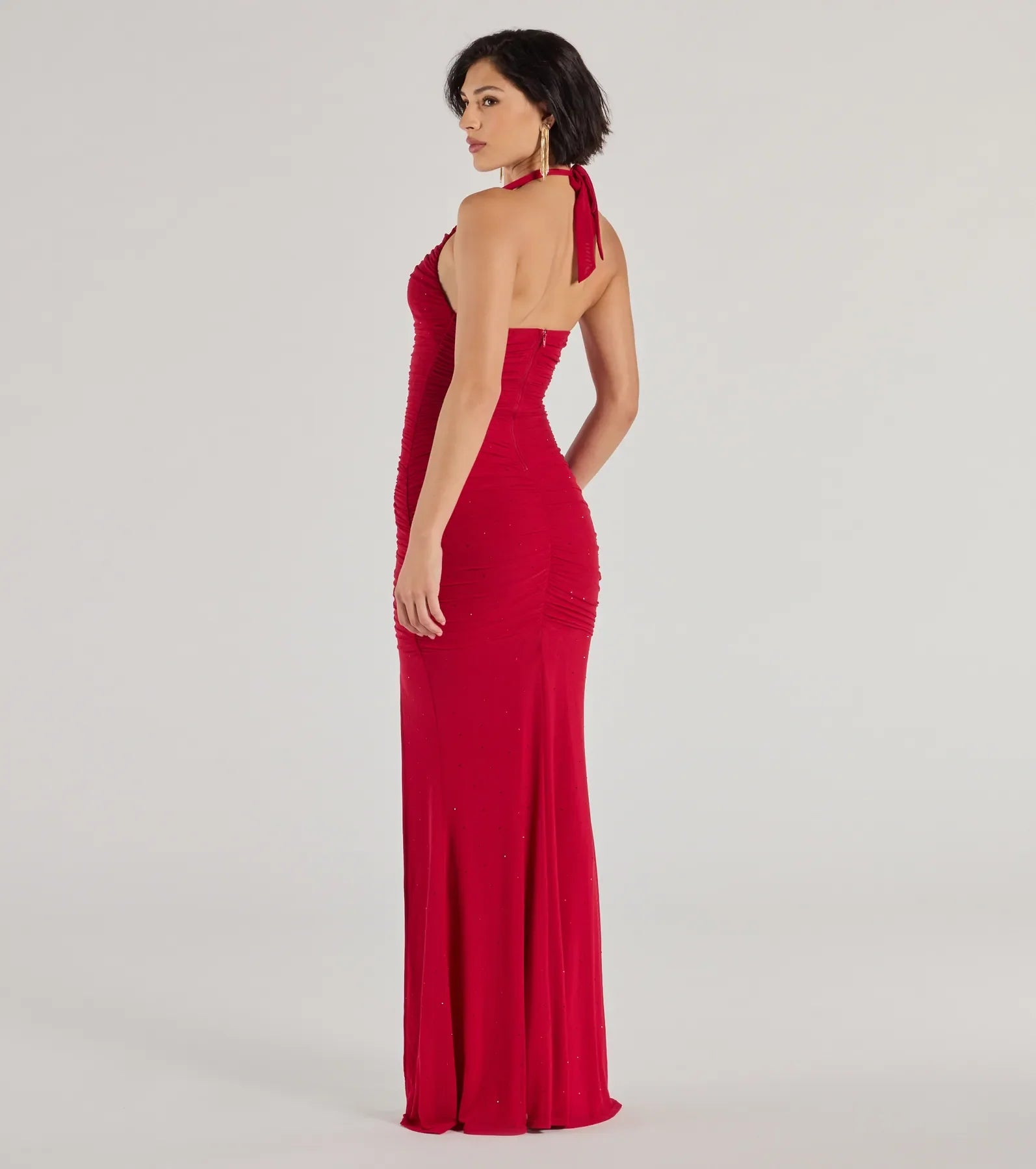 Kindra High-Slit Mermaid Halter Dress