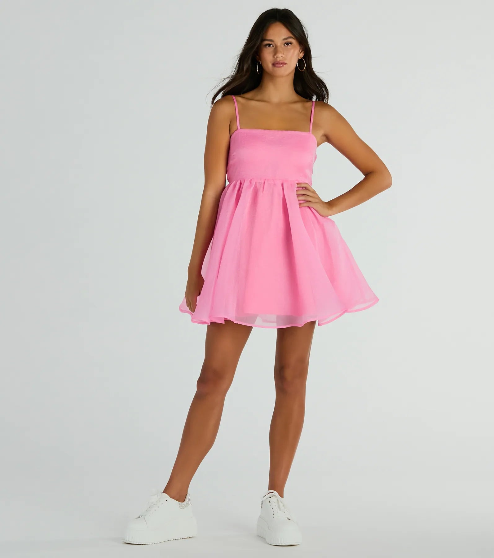 Babe Of The Hour Sleeveless Bow Back Babydoll Dress