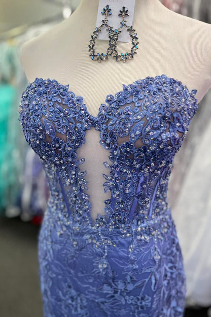 Terry | Black Sweetheart Lace Appliques Mermaid Long Prom Dresses