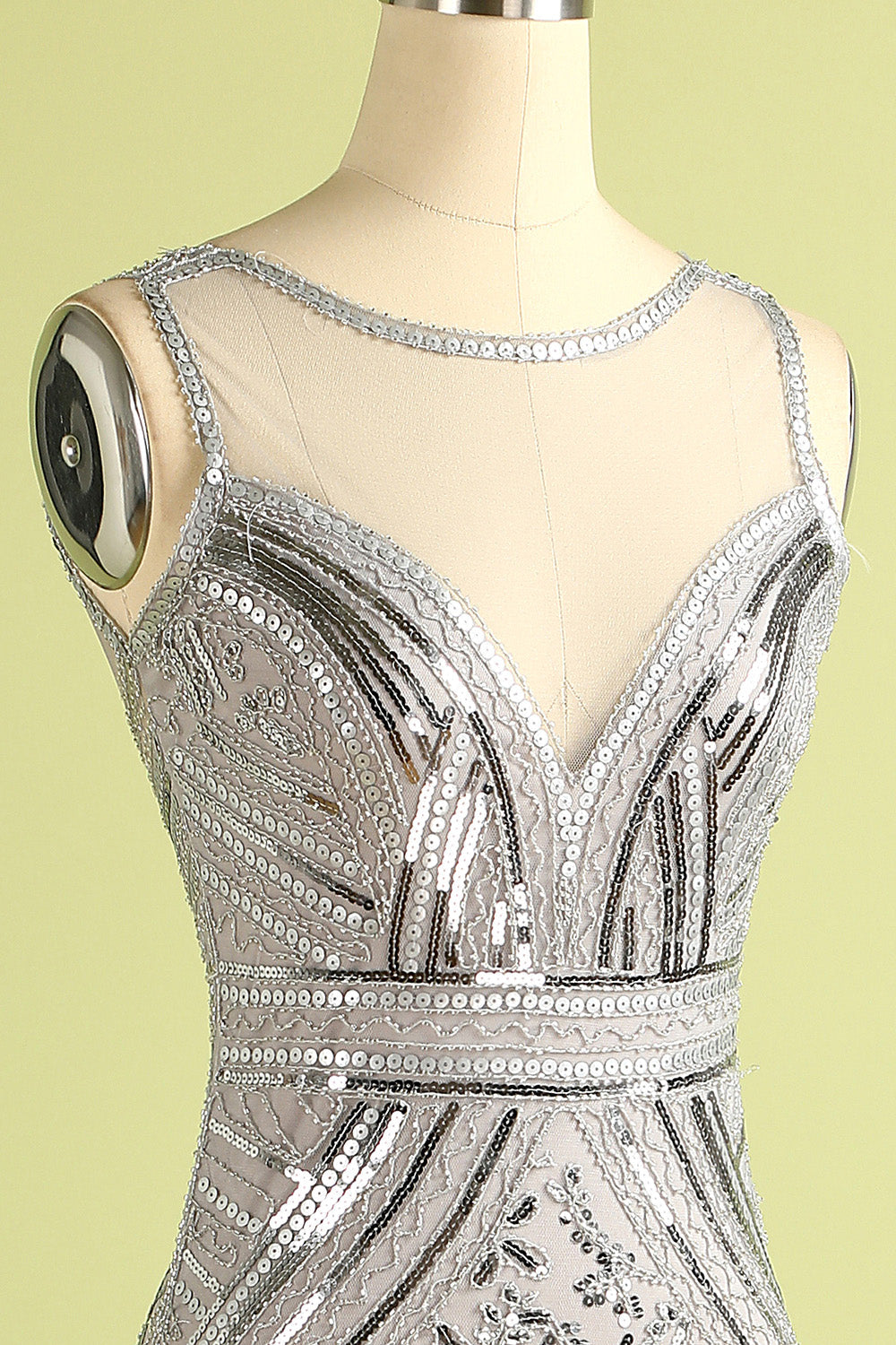 Sequin Long Tulle 1920s Dress