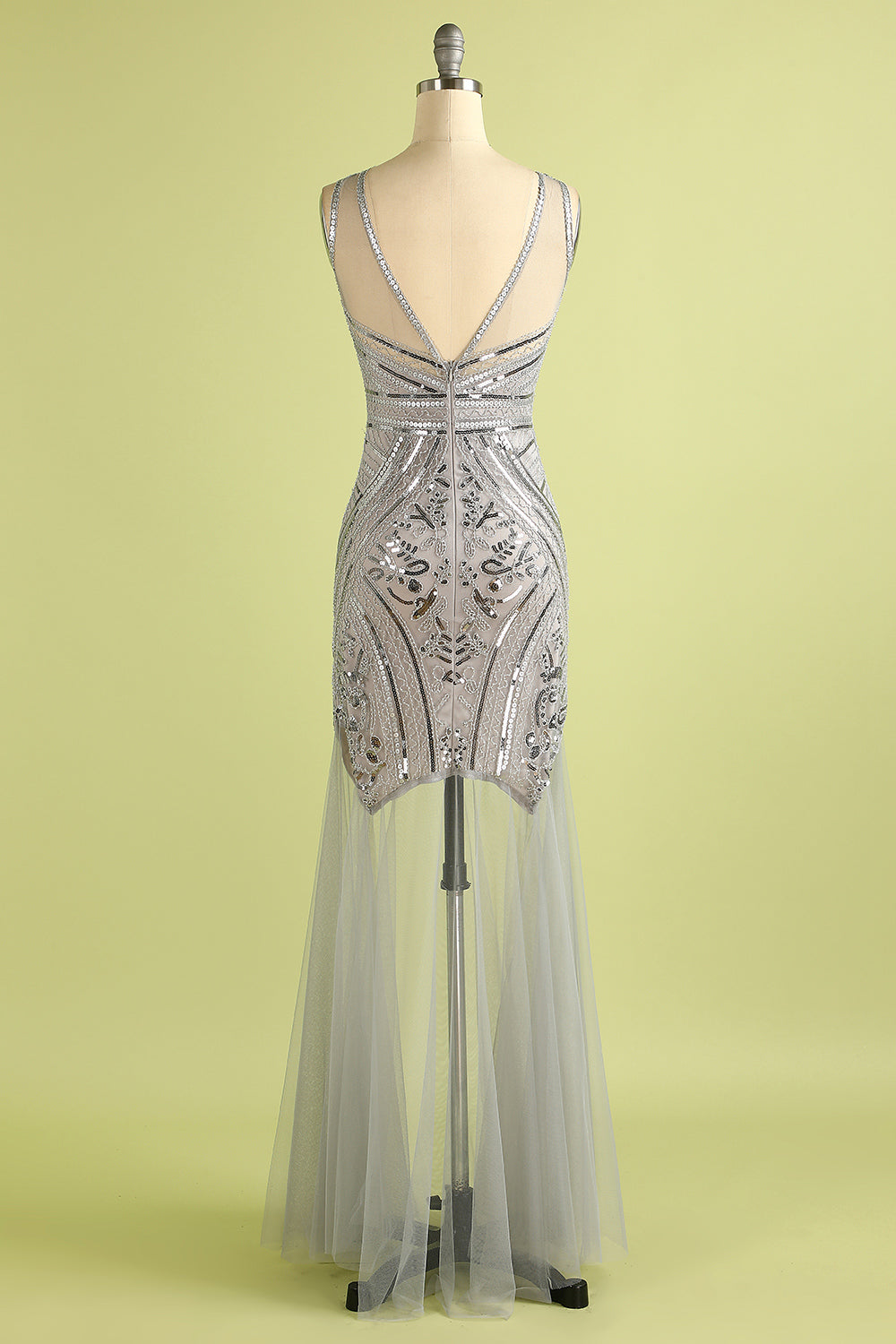 Sequin Long Tulle 1920s Dress