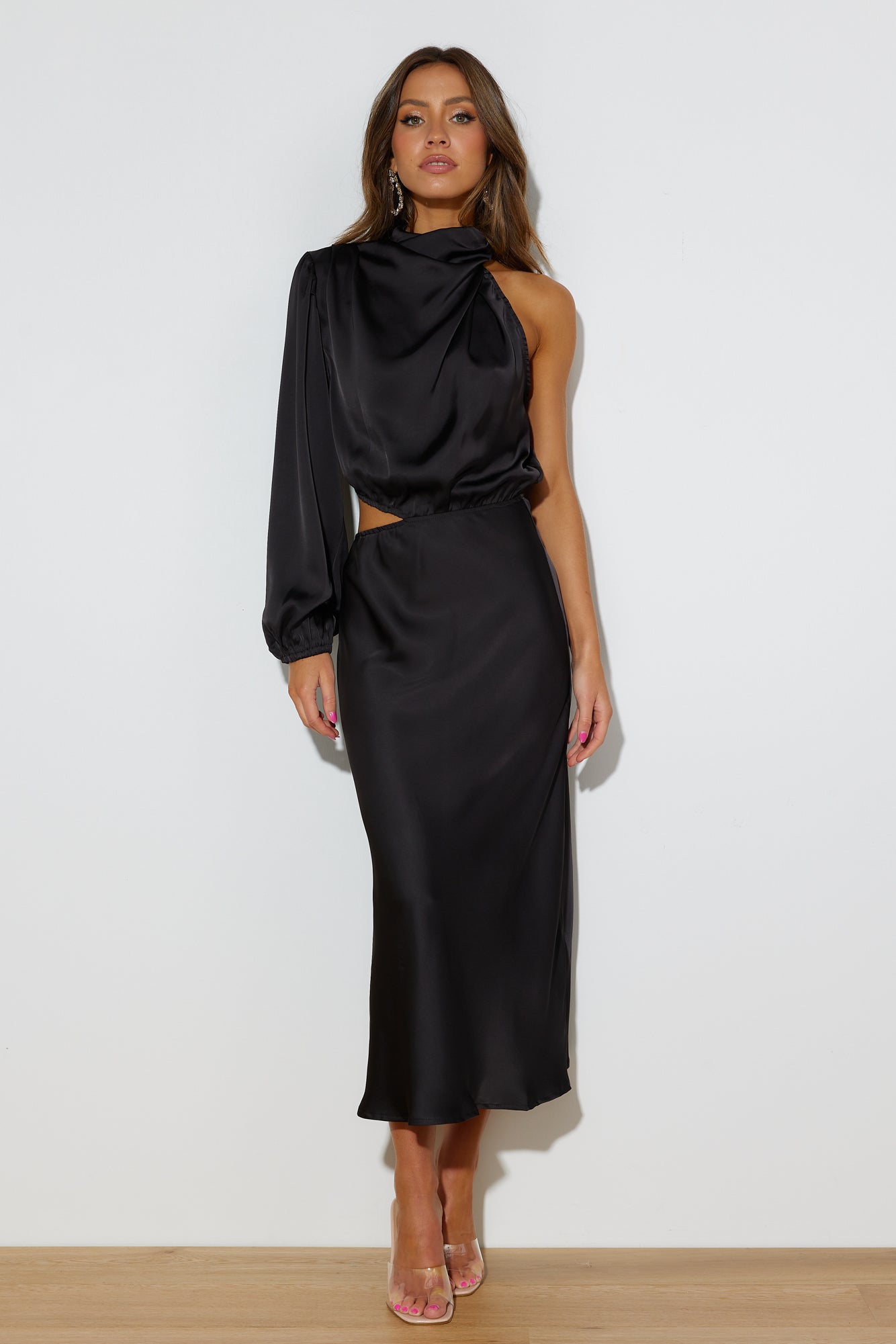 Won Over Midi Dress Black