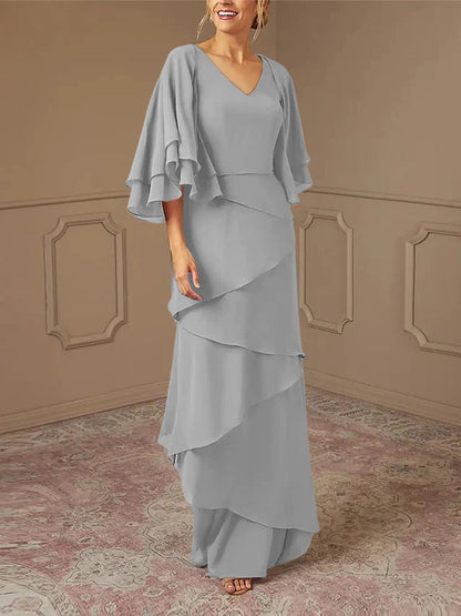 Sheath/Column V-Neck Mother of the Bride Dresses with Jacket