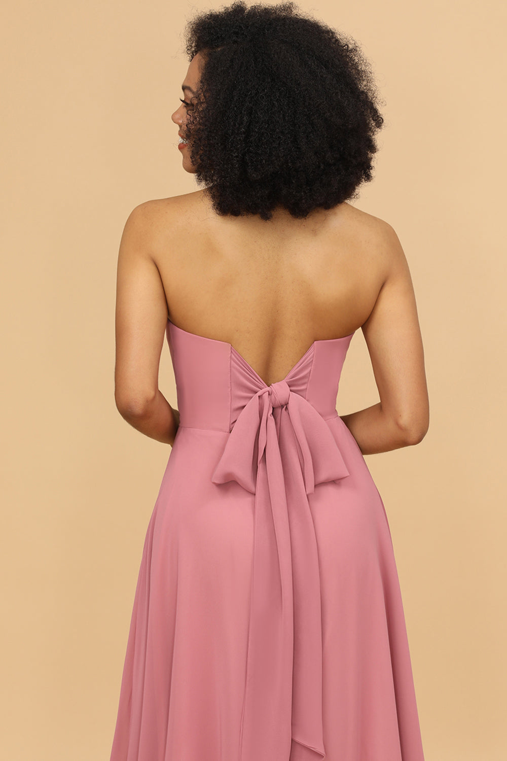 Chiffon A Line Blush Bridesmaid Dress