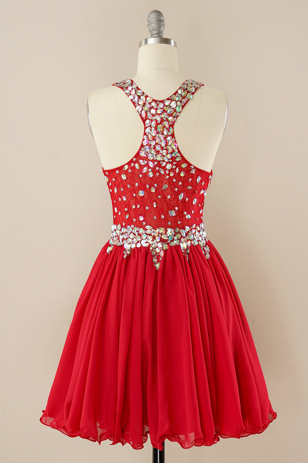 Red Beading Homecoming Dress