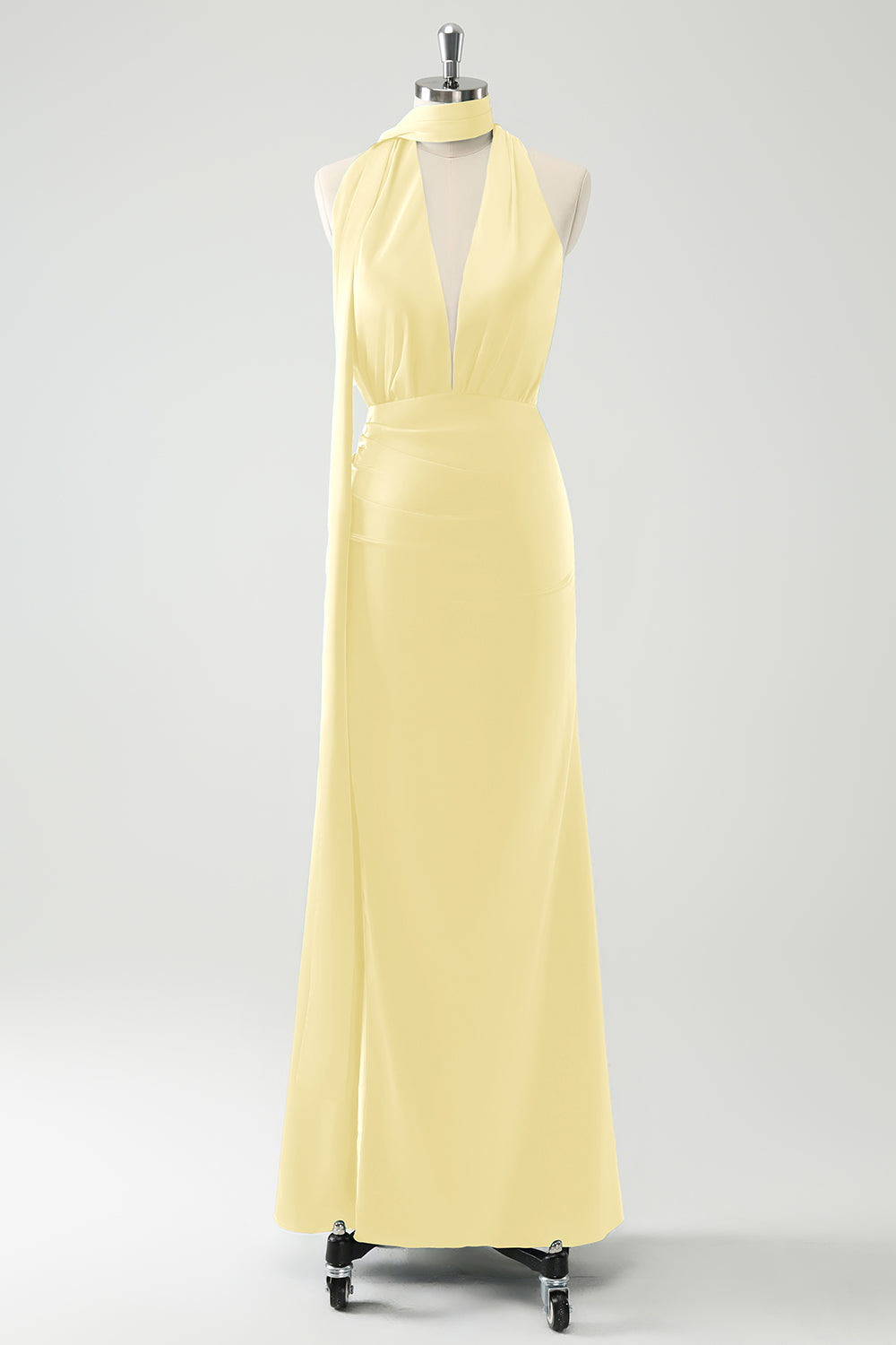 Terracotta Sheath V-Neck Backless Wedding Guest Dress with Slit