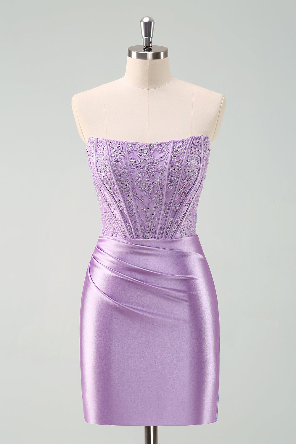 Sparky Purple Strapless Bodycon Short Homecoming Dress