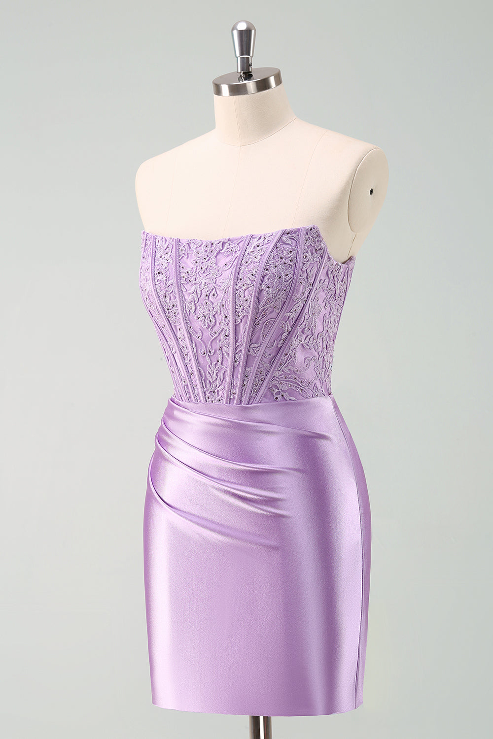 Sparky Purple Strapless Bodycon Short Homecoming Dress