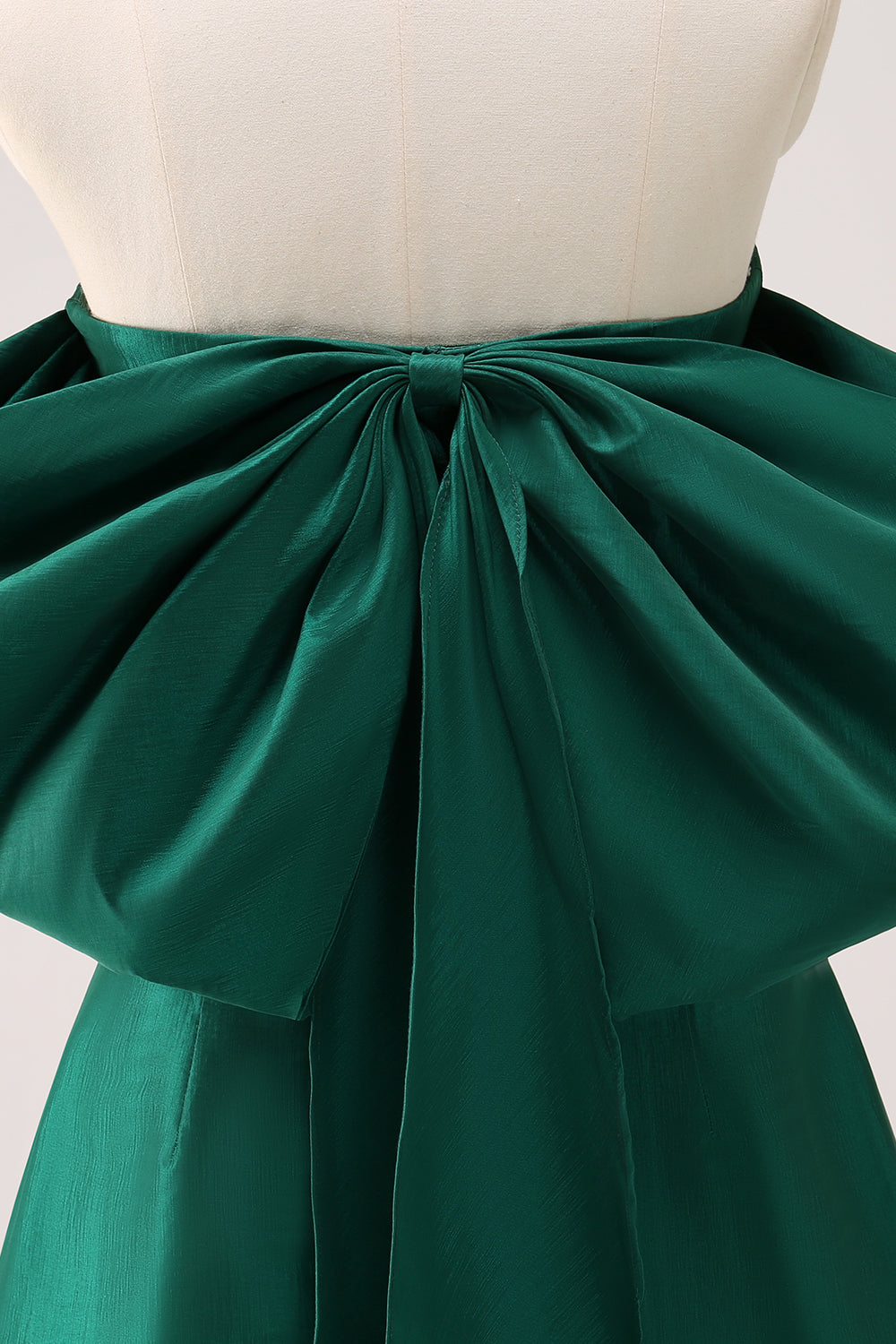 Dark Green Strapless A Line Short Homecoming Dress with Bow