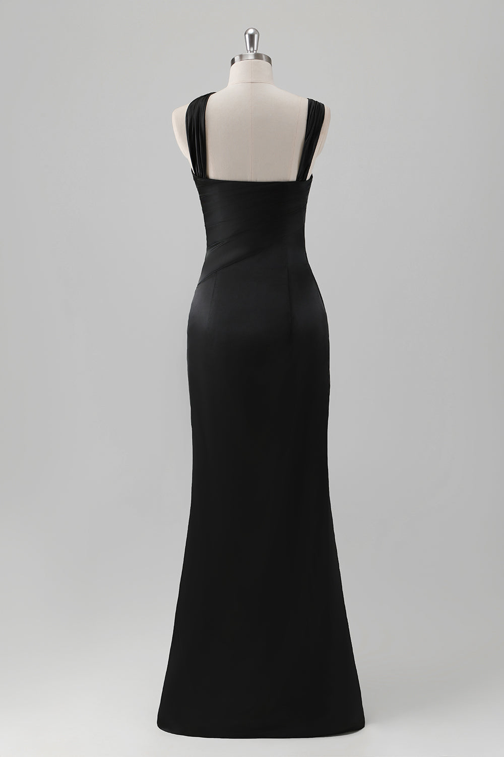 Black Sheath One Shoulder Long Brideamaid Dress with Slit