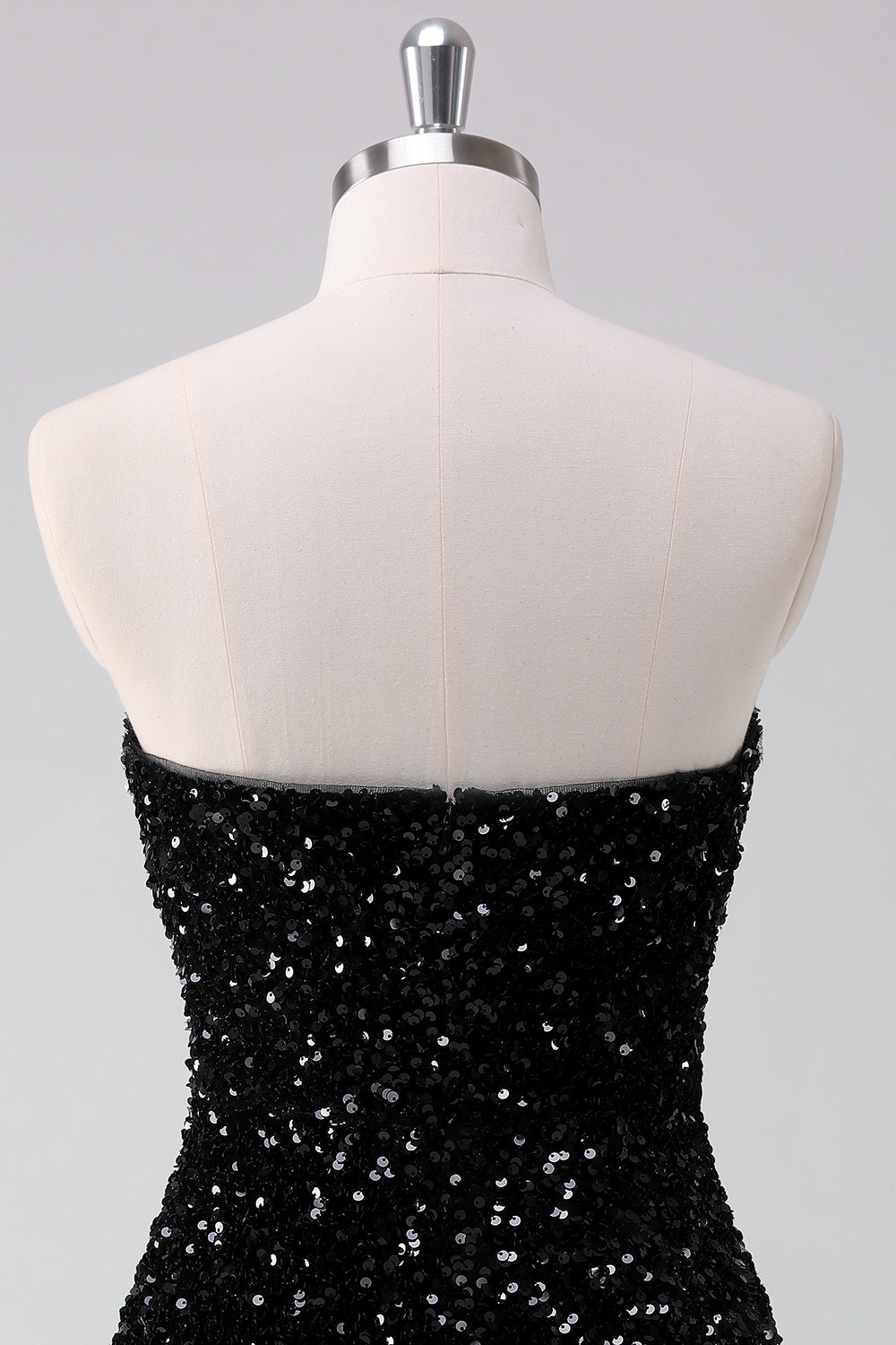 Sparkly Black A-Line Strapless Sequins Short Homecoming Dress