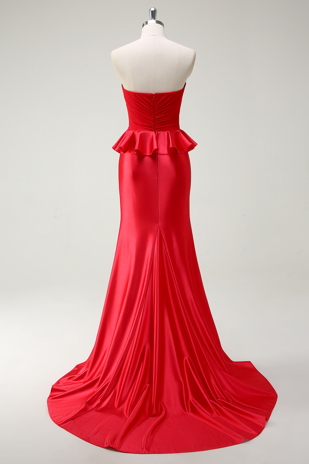 Red Sweetheart Mermaid Long Prom Dress with Slit