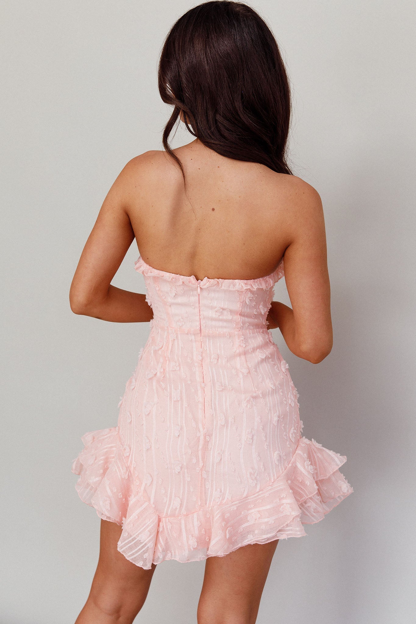 Cece Embellished Bandeau Dress Blush