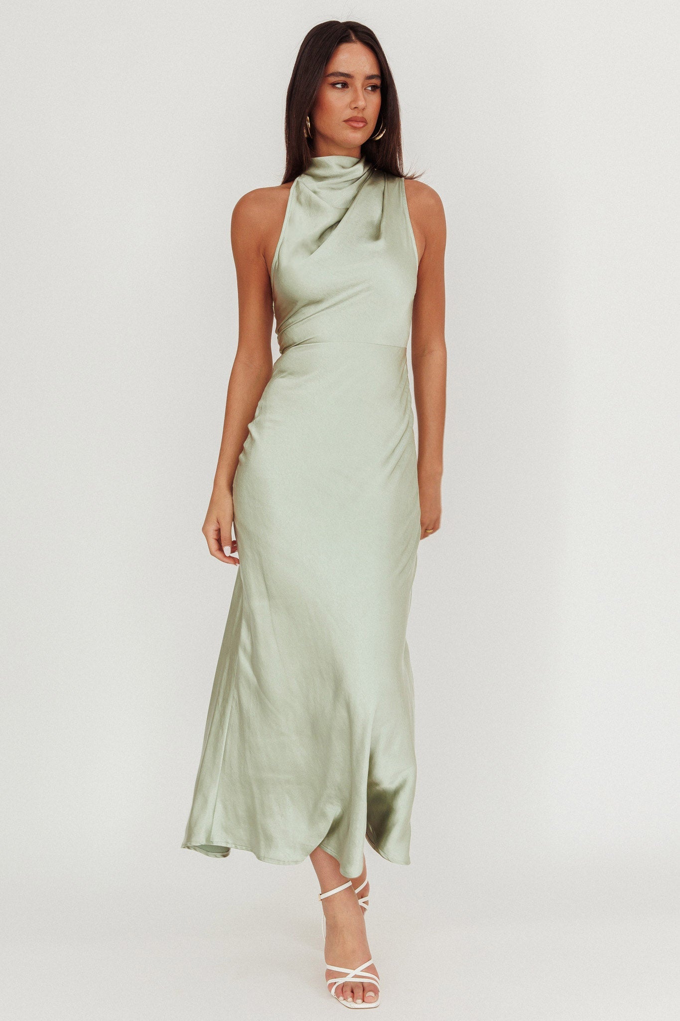 Shana Halterneck Maxi Dress Sage