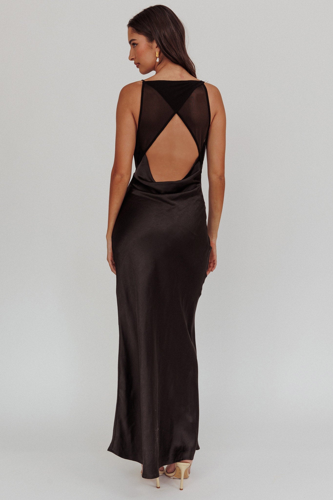 Noreen Cut-Out Back Maxi Dress Black