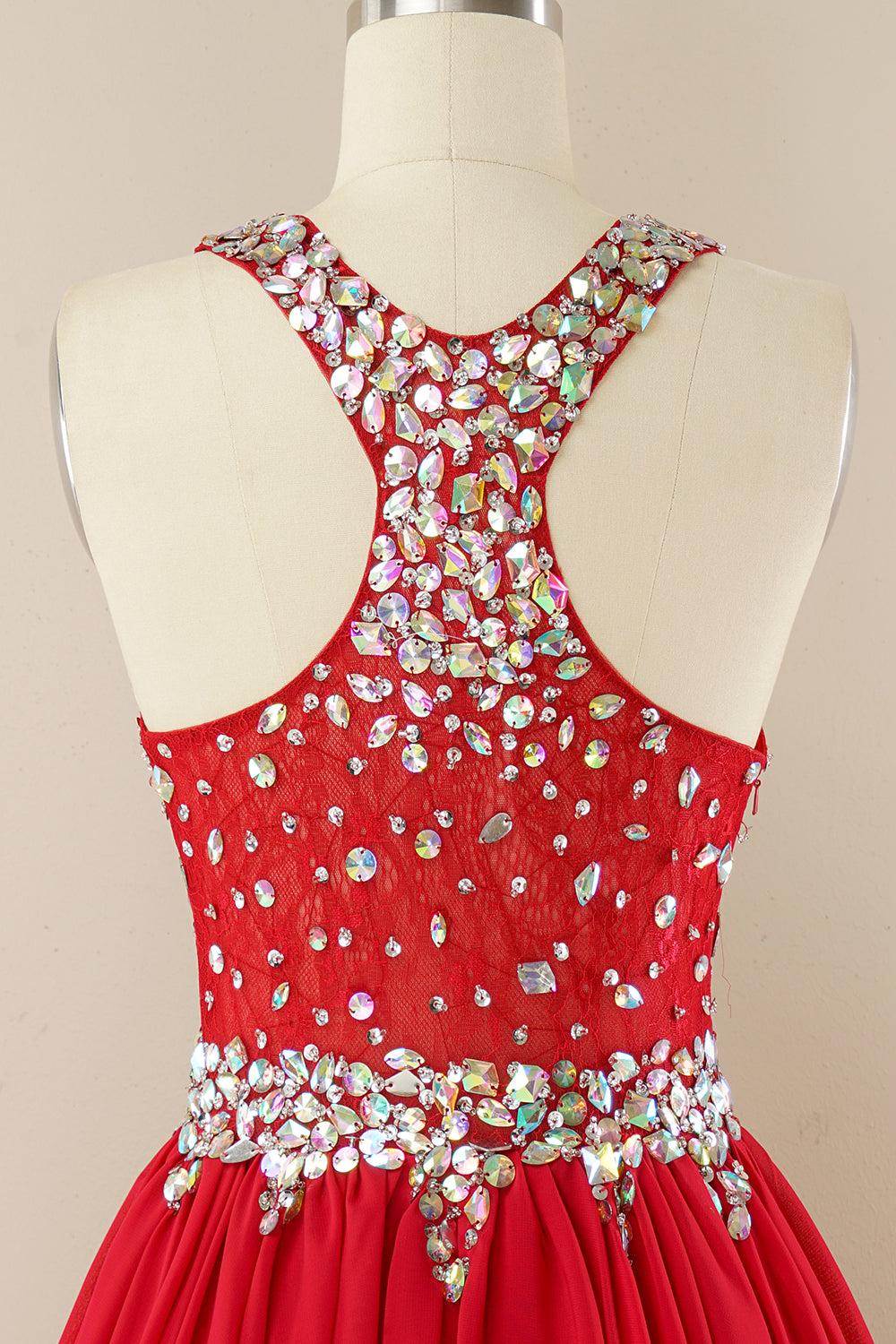 Red Beading Homecoming Dress