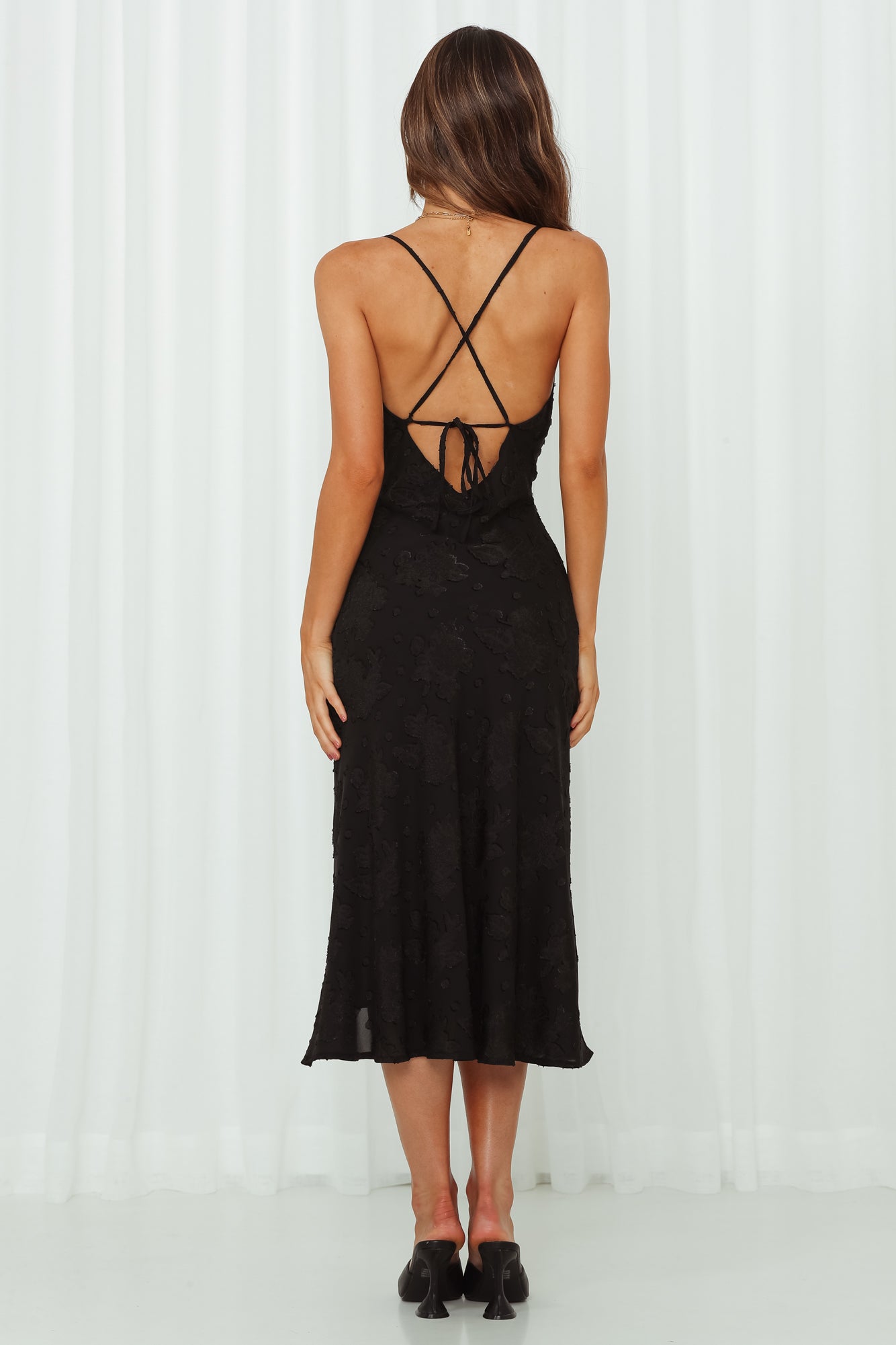 Drinks On Me Midi Dress Black