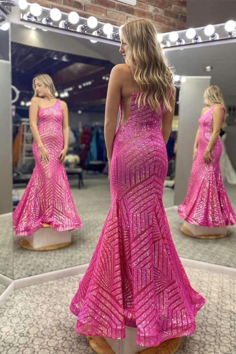 Yaretzi |Mermaid Unique One Shoulder Sequins Prom Dress