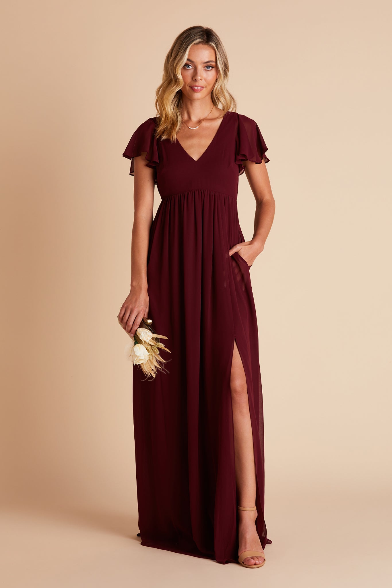 Hannah Empire Dress - Cabernet