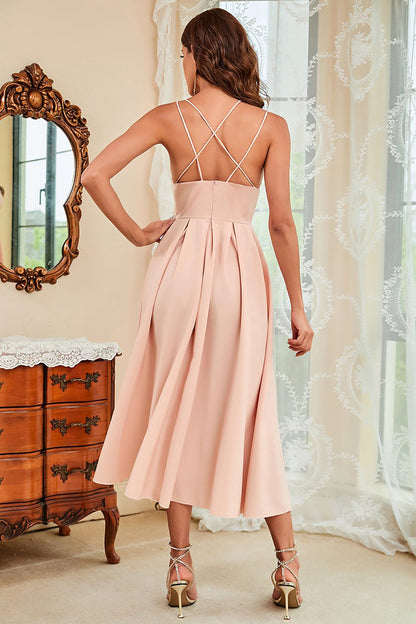 Spaghetti Straps Satin Little Back Dress