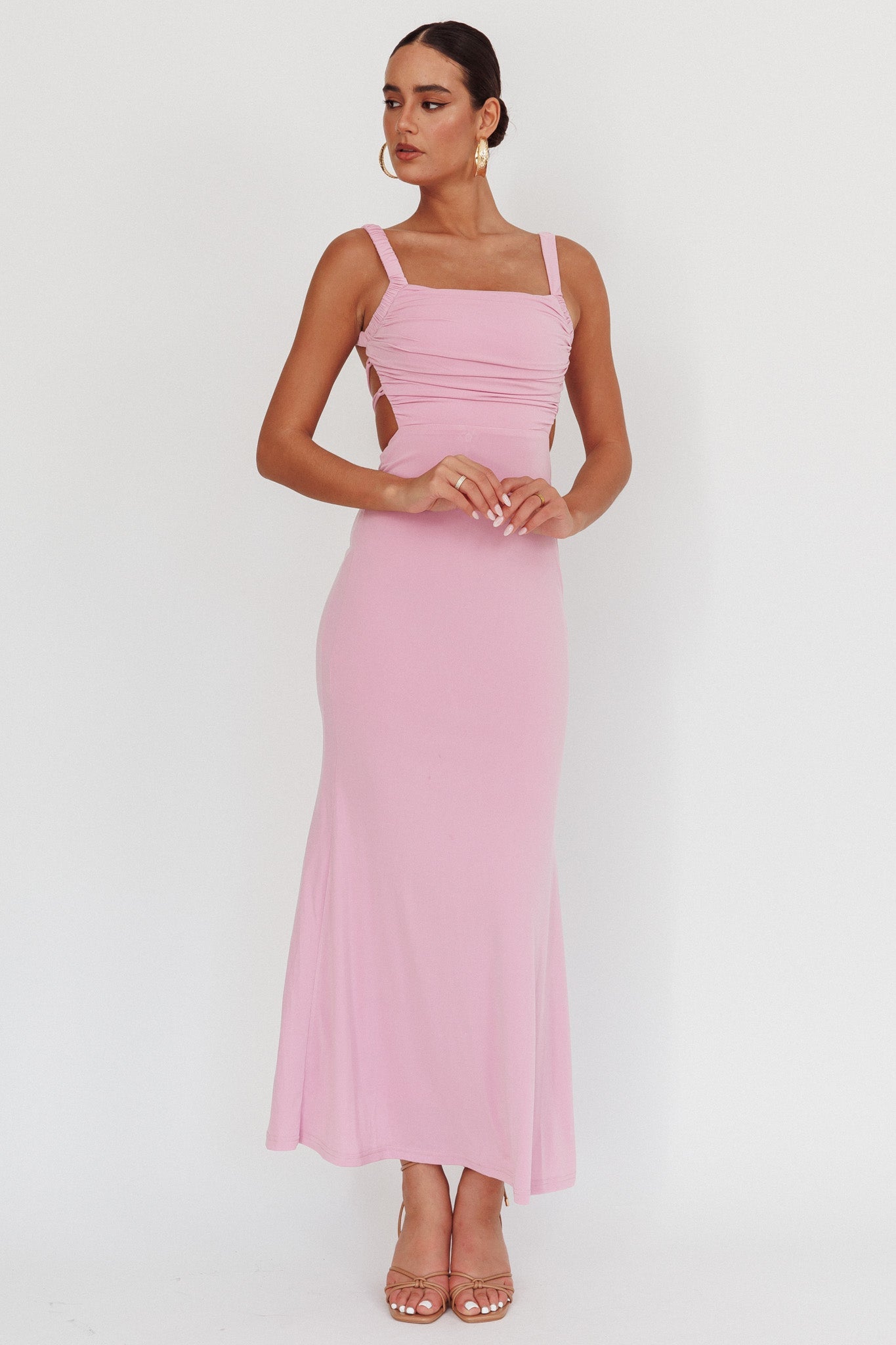 Dream Crush Lace-Up Back Maxi Dress Lilac