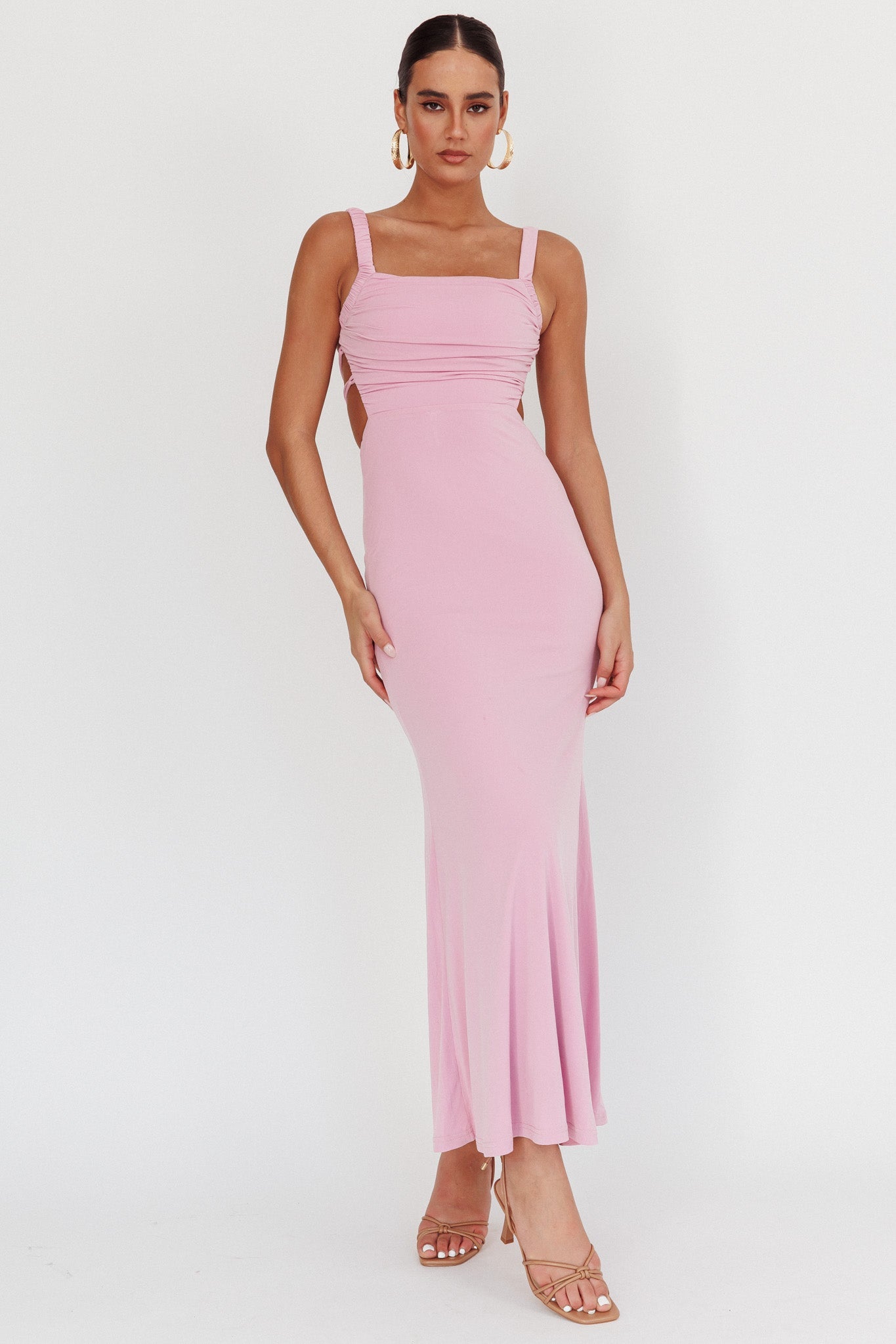 Dream Crush Lace-Up Back Maxi Dress Lilac