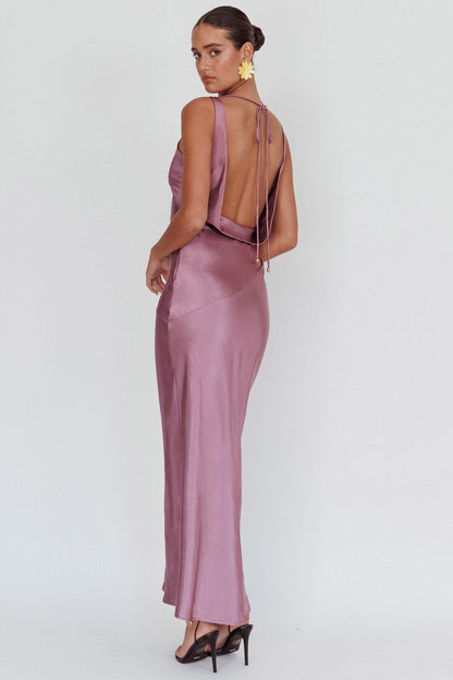 Cassiopeia Open Back Maxi Dress Grape