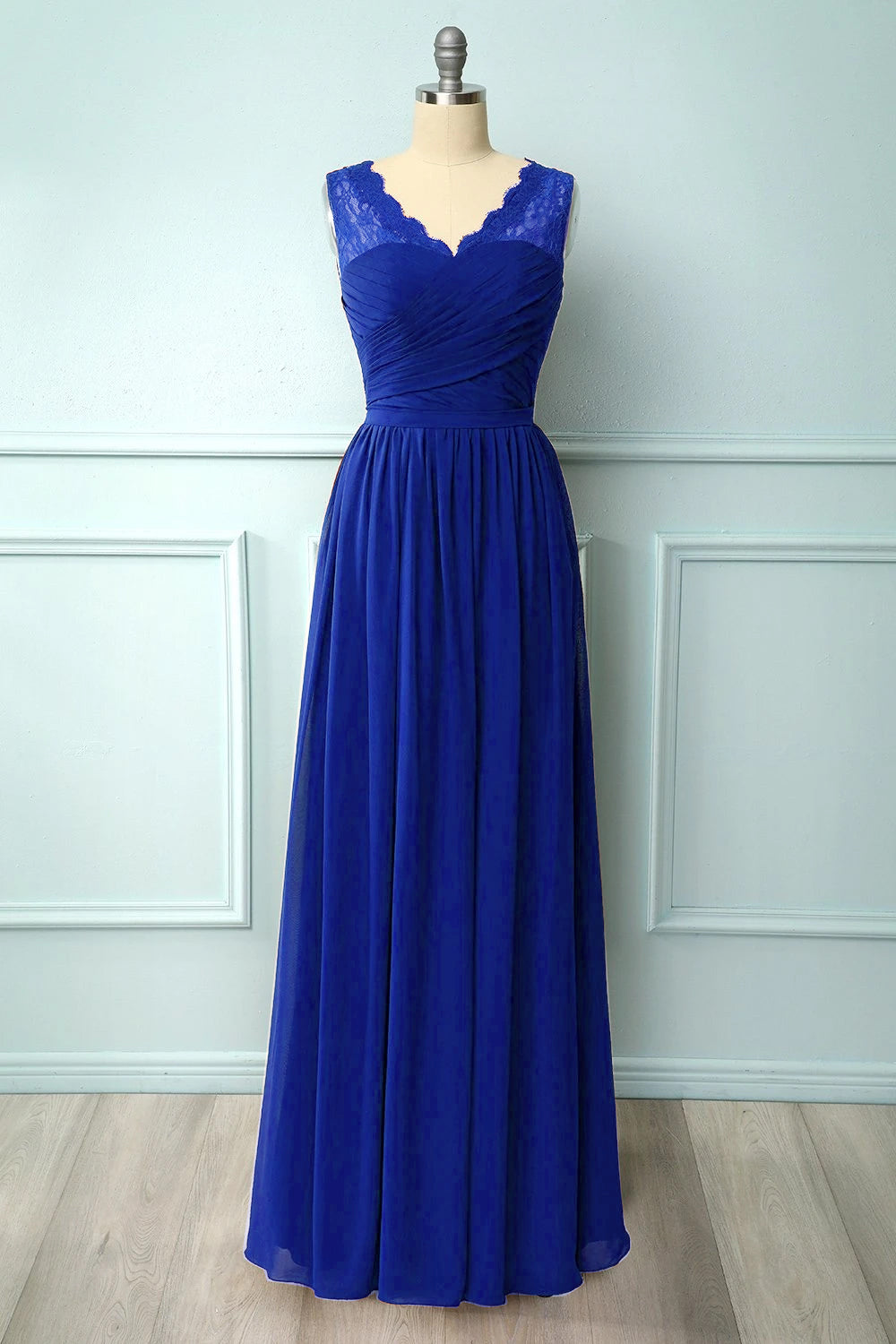 Long V-neck Bridesmaid Dress