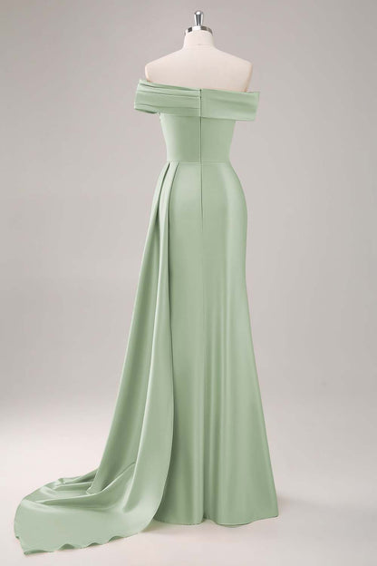 Dusk Sheath One Shoulder Long Formal Dress with Streamer