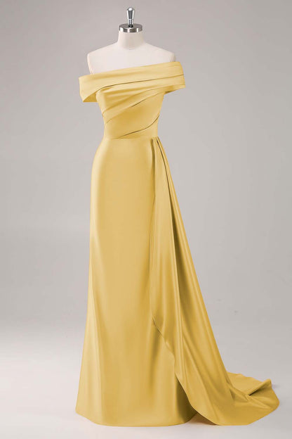 Dusk Sheath One Shoulder Long Formal Dress with Streamer