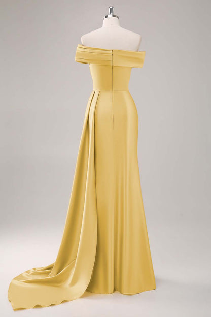 Dusk Sheath One Shoulder Long Formal Dress with Streamer