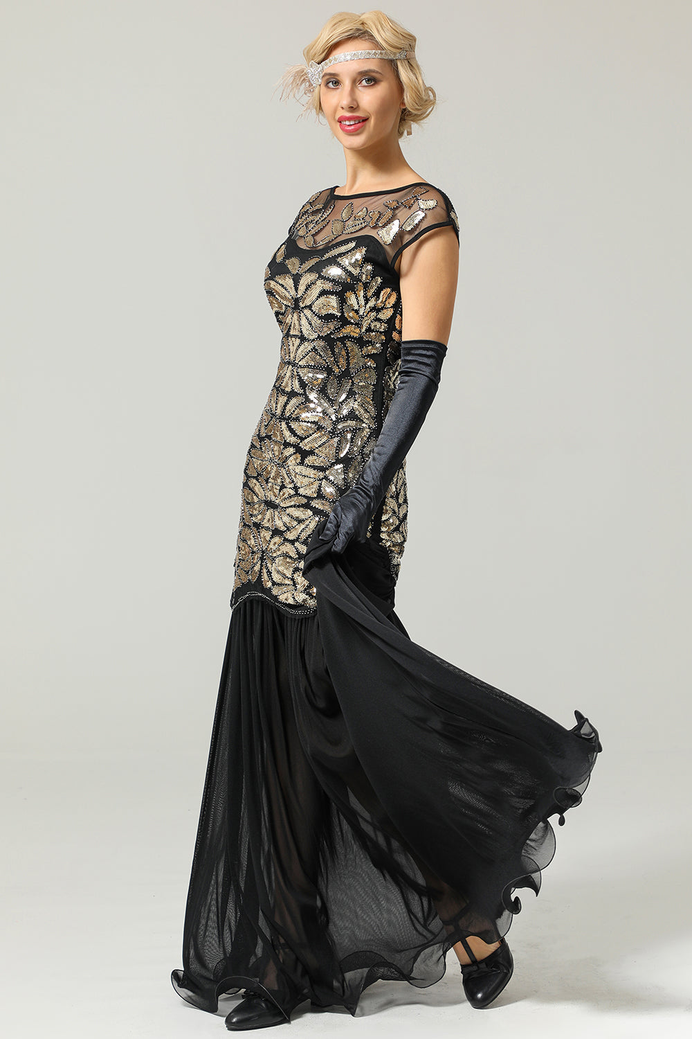 1920s Sequined Flapper Dress