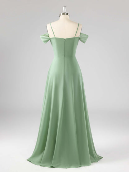Lexie Classic Ruffles A-line Bridesmaid Dresses with Slit