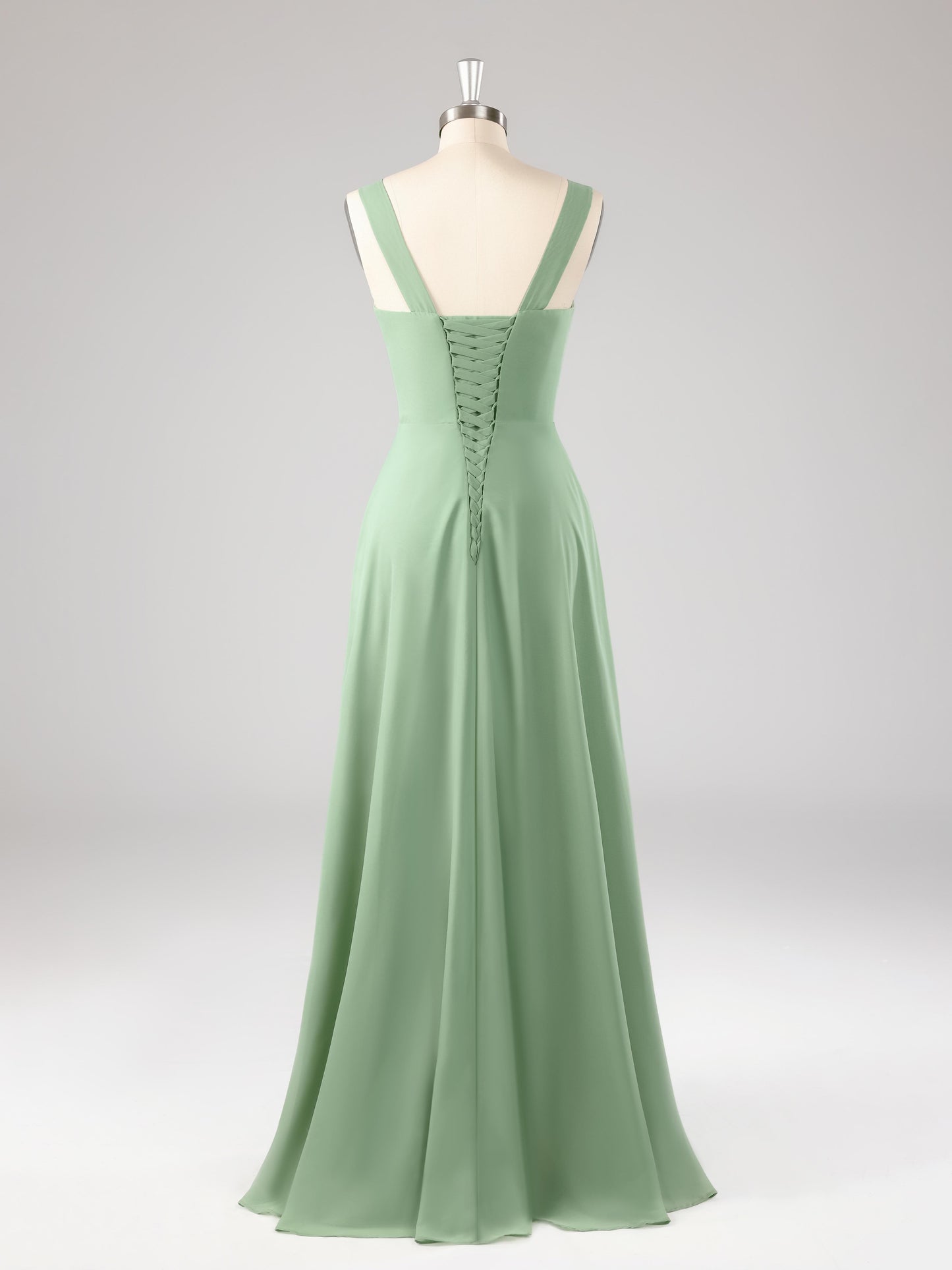 Linnea Square Neckline Sleeveless Ruffles Bridesmaid Dresses