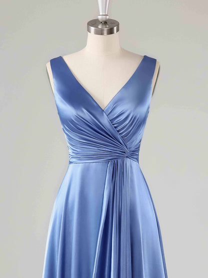 Lolly Chic V-Neck Sleeveless Ruffles A-line Bridesmaid Dresses