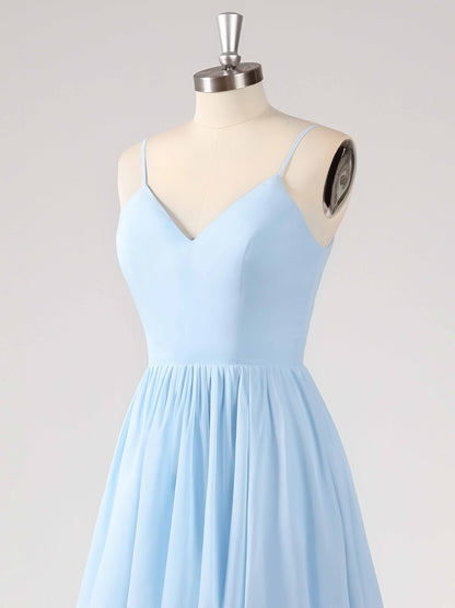 Lorelei Charming V Neck Tiered Chiffon Bridesmaid Dresses