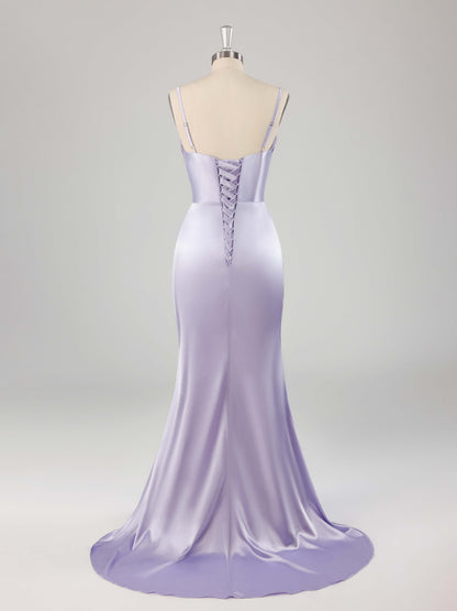 Loretta Sexy Square Long Mermaid Bridesmaid Dresses with Slit