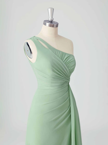 Lorina Chic One Shoulder Long Chiffon Bridesmaid Dresses